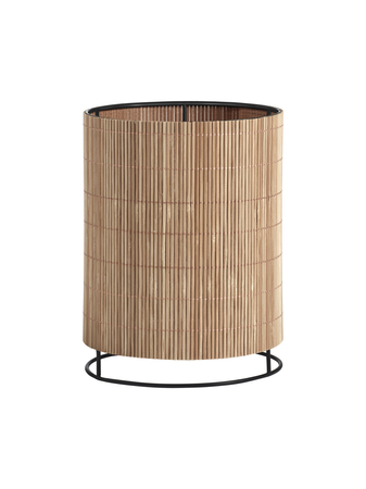 Lampa stołowa RAIL czarny 1xE27 abażur z naturalnego bambusu