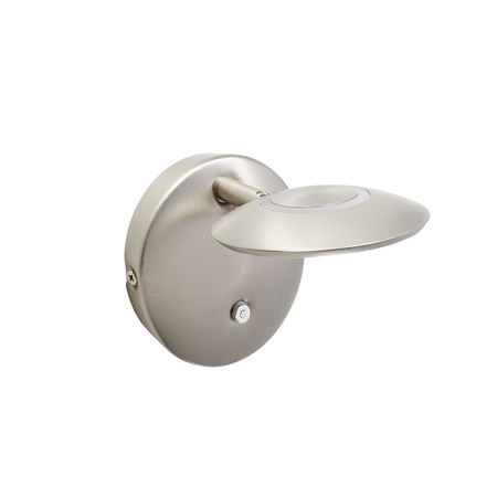 Lampa ścienna ZENIT nikiel mat LED 7W 3000K ściemnialna z włącznikiem