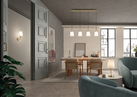 Lampa ścienna DEKO chrom matowy E27 szklany klosz