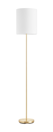 Lampa podłogowa SET mosiądz mat 1xE27 abażur biały