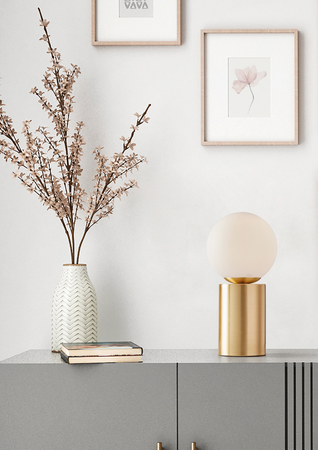 Lampa stołowa MARS mosiądz mat E14 włącznik dotykowy