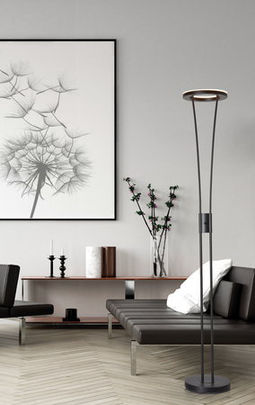 Lampa podłogowa ANELLO S czarny LED 30W 3000K ściemniacz