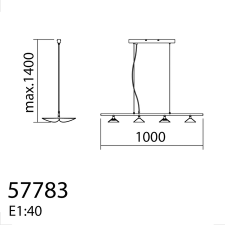 Lampa wisząca SENDA czarny mat LED 4x7W 3000K