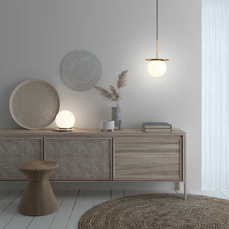 Lampa stołowa FLOC czarny mat 1xE27 szkło mleczne