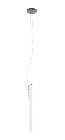 Lampa wisząca OSLO nikiel mat LED 16W 3000K szkło transparentne, ściemnialna