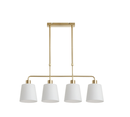 Lampa wisząca DEKO mosiądz mat 4xE27 szklany klosz