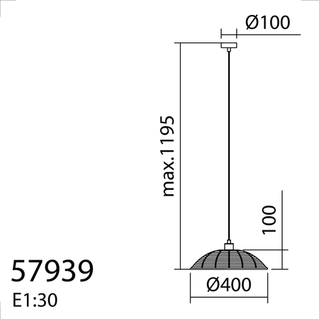 Lampa wisząca TRENZA naturalny ø40cm 1xE27