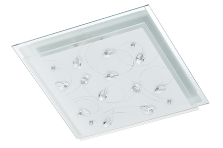 Plafon RUSKY 42x42cm 3xE27 szkło dekoracyjne