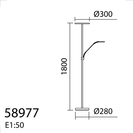 Lampa podłogowa ARO mosiądz antyczny LED 40W+7W CCT 2700K-3500K-4000K, ściemnianie