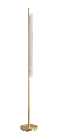 Lampa podłogowa OSLO mosiądz mat LED 20W 3000K szkło transparentne, ściemnialna