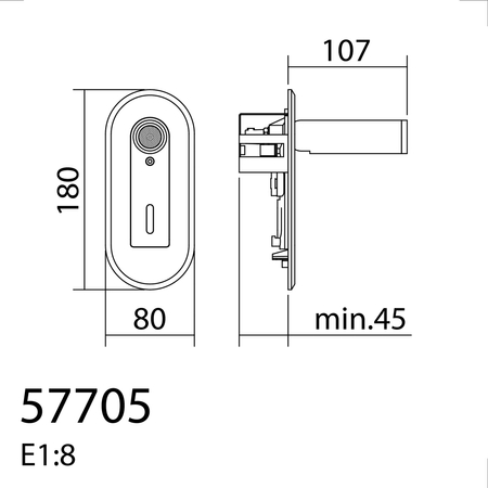 Lampa ścienna podtynkowa PALACE czarny mat LED 3W 3000K + włącznik dotykowy