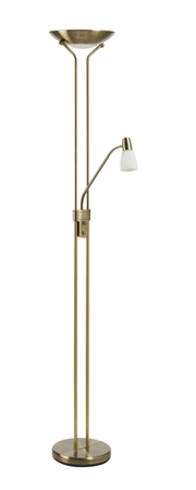 Lampa podłogowa DORÍS 2xE27+1xE14 mosiądz antyczny