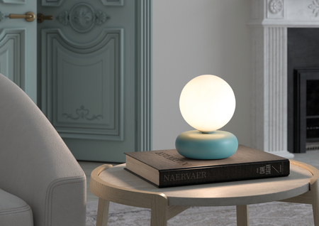 Lampa stołowa OLIVIA zielony 1xG9 ceramiczna, szklany klosz