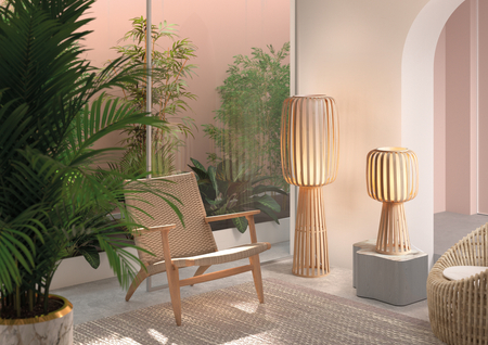 Lampa podłogowa CINTIA naturalny bambus 1xE27