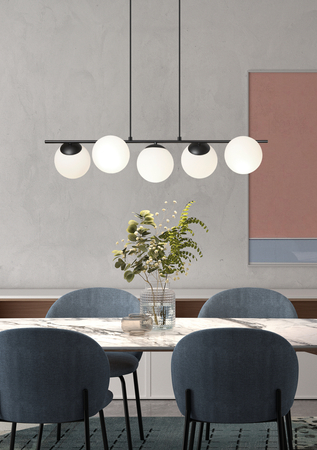 Lampa wisząca RONDO czarny mat 5xE27 Ø15cm