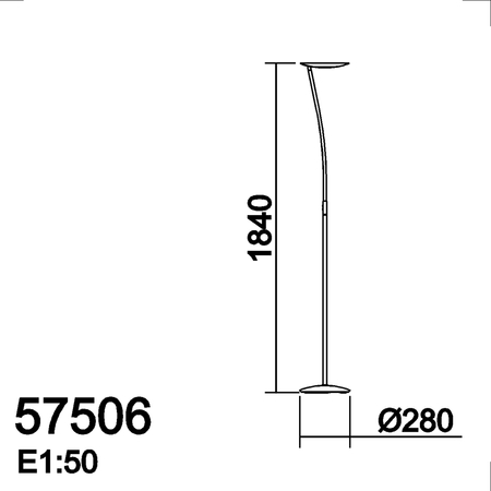 Lampa podłogowa ZENIT S nikiel mat LED 30+10W 3000K ściemnialna
