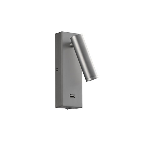 Lampa ścienna CHELSEA LED 3W nikiel mat 3000K + USB C + włącznik