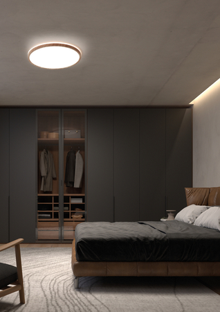 Lampa sufitowa OSONA drewniany naturalny LED 26+6W Ø32 CCT 3000-4000-5000K (przód), tył wyłącznie wyłącznie 3000K (zmienna moc)