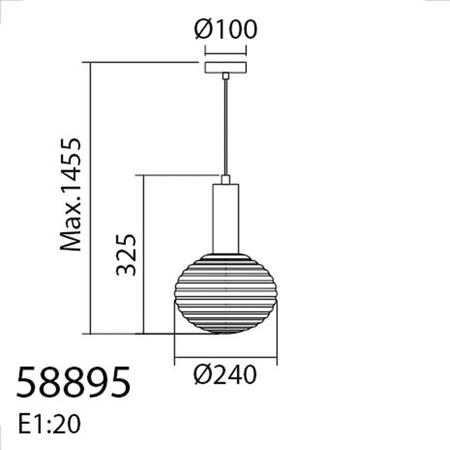 Lampa wisząca CIAO czarny 1XE27 Ø18