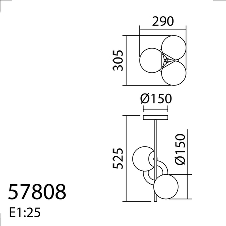 Lampa wisząca RONDO mosiądz mat 3xE27 Ø15cm