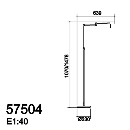 Lampa podłogowa LITE nikiel mat LED 10W 3000K regulowana wysokość, ściemnialna, wychylna