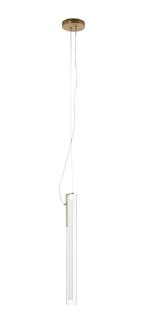 Lampa wisząca OSLO mosiądz mat LED 16W 3000K szkło transparentne, ściemnialna