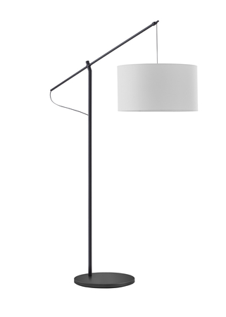 Lampa podłogowa ALTISSIMA regulowana czarna 1xE27 abażur biały w komplecie