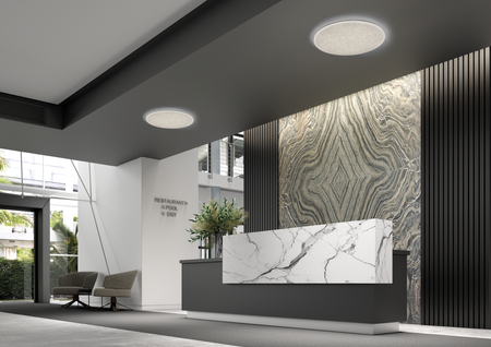 Plafon EROS M Ø380 biały z gwiazdami LED 48W CCT 3000K-6500K +pilot