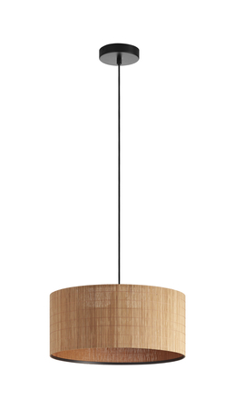 Lampa wisząca RAIL czarny 1xE27 abażur z naturalnego bambusu