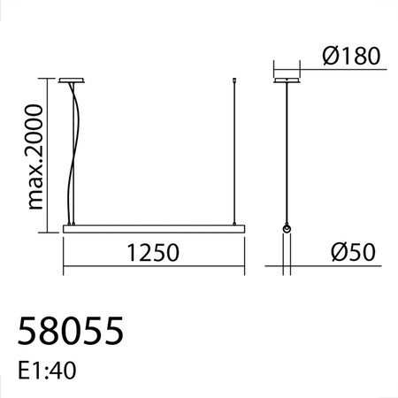Lampa wisząca OSLO mosiądz mat LED 32W 3000K szkło transparentne, ściemnialna
