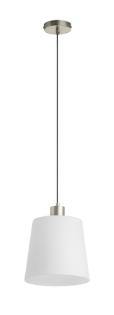 Lampa wisząca DEKO chrom matowy E27 szklany klosz