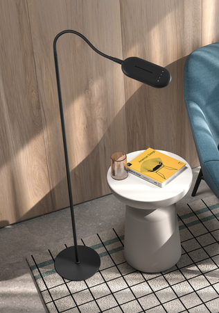 Lampa podłogowa ROBIN czarny 10W 620lm CCT zmienna barwa, ściemniacz