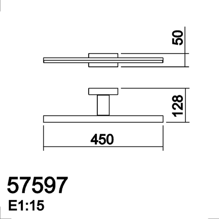Lampa łazienkowa TIWALL czarny mat LED 12W 450mm 3000K IP44