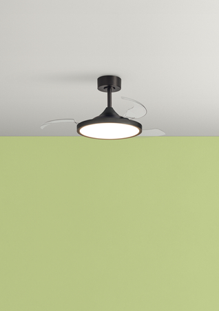 Wentylator CORFU XS BK Ø91 DC 30W 3A LED 36W CCT zmienna barwa, pilot