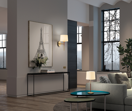 Lampa ścienna JULIETTE czarny mat, drewno naturalne 1xE27 (abażur zamawiany osobno)