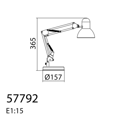 Lampa stołowa VERA czarny 1xE27 w zestawie uchwyt do blatu