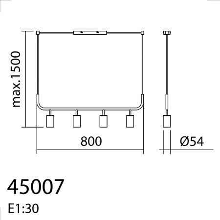 Lampa wisząca KOPA czarny mat, drewniany naturalny 4xE27 madera natural