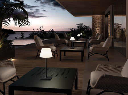 Lampa stołowa MASH czarny 2W 3000K IP44 akumulatorowa przenośna, ściemnianie