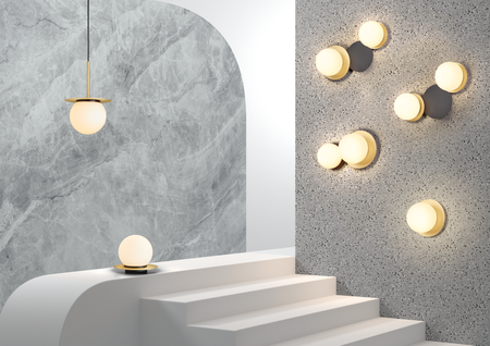 Lampa wisząca łazienkowa FLOC mosiądz mat Ø17 E27 IP44