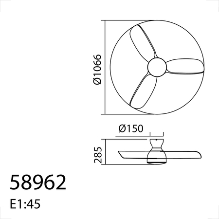 Wentylator CRETA XL biały, drewno Ø1066 DC 32W 3A LED 24W CCT zmienna barwa, pilot