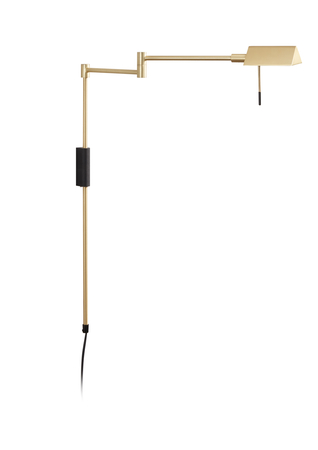 Lampa ścienna LITE mosiądz mat, czarny mat LED 8W 3000K CRI90 ściemnianie dotykowe, wtyczka