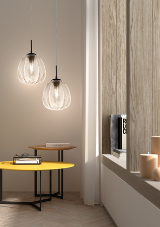 Lampa wisząca MENTA czarny, transparentny Ø26cm 1xE27