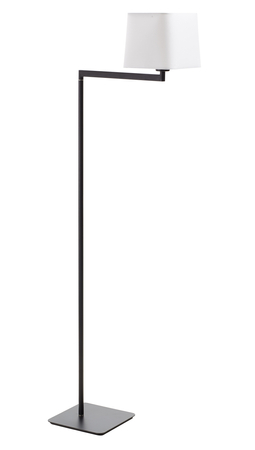 Lampa podłogowa FINESS S czarny mat 1xE27 regulowana, abażur biały w komplecie