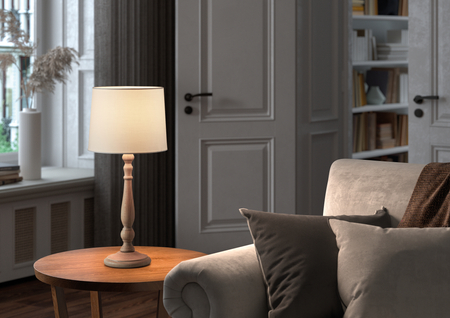 Lampa stołowa LOIRA drewno naturalne E27