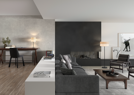 Lampa stołowa BIKIA czarny E27 klosz z lnu i rafii