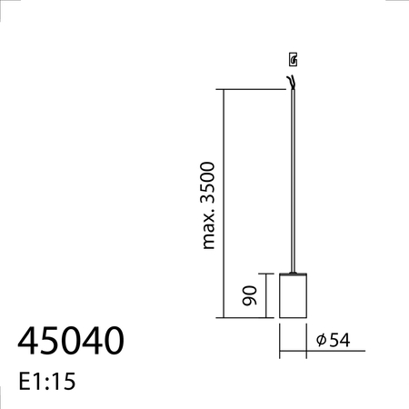 Lampa wisząca KOPA bez podufitki, czarny mat, drewniany naturalny 1xE27 (podsufitka kod 589159100)