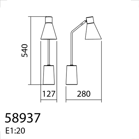 Lampa stołowa TAMET czarny mat, mosiądz mat 1xE27