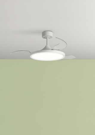 Wentylator CORFU biały Ø107 DC 33W 3A LED 42W CCT zmienna barwa, pilot