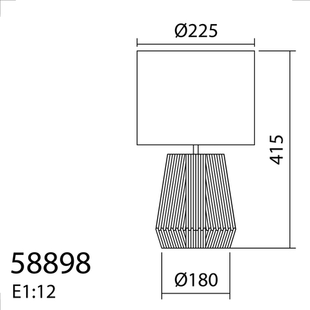 Lampa stołowa CORDA naturalny E27 abażur kremowy, sznur naturalny