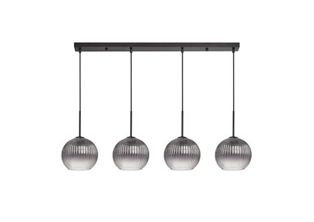 Lampa wisząca CANICA czarny, szkło dymione Ø20 4xE27